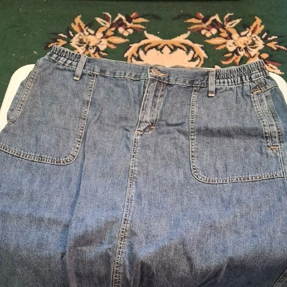 Classic Blue Denim Midi Skirt (Rox350)